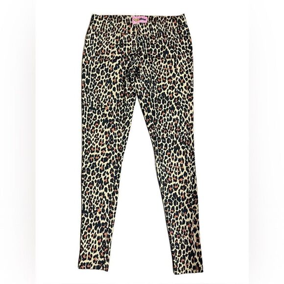 Tipsy Elves Tan & Black Leopard Designed Thin Stretchy Leggings (Size: S) - Picture 3 of 9